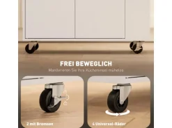 HOMCOM Kücheninsel mit Arbeitsplatte Spanplatte MDF Weiß 82L x 38B x 86,5H cm