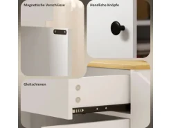 HOMCOM Kücheninsel mit Arbeitsplatte Spanplatte MDF Weiß 82L x 38B x 86,5H cm