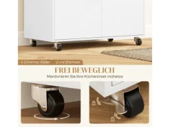 HOMCOM Kücheninsel mit Arbeitsplatte Spanplatte MDF Weiß 106L x 42B x 87H cm