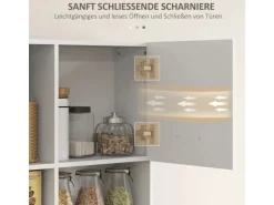 HOMCOM Küchenschrank  Hochschrank MDF Weiß 80L x 35B x 180H cm