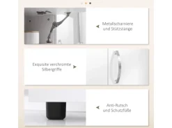 HOMCOM Küchenschrank MDF Spanplatte 89L x 39,5B x 168H cm Weiß