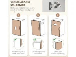 HOMCOM Küchenschrank MDF Spanplatte 89L x 39,5B x 168H cm Weiß