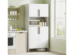 HOMCOM Küchenschrank Spanlatte 79L x 40B x 175H cm Weiß