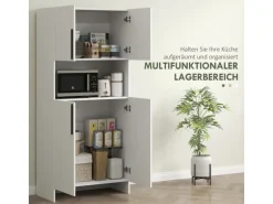 HOMCOM Küchenschrank Spanlatte 79L x 40B x 175H cm Weiß