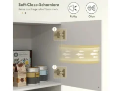 HOMCOM Küchenschrank Spanlatte 79L x 40B x 175H cm Weiß