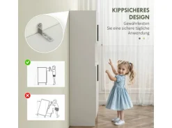 HOMCOM Küchenschrank Spanlatte 79L x 40B x 175H cm Weiß