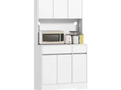 HOMCOM Küchenschrank Spanplatte MDF 100L x 38B x 180H cm Weiß