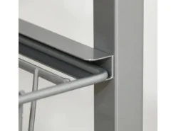 HOMCOM Küchenwagen 4 Ebenen Küchenregal Stahl MDF Silber L36,5 x B36,5 x H89 cm