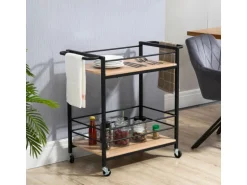 HOMCOM Küchenwagen mit 2 Ebenen Spanplatte 82 x 40 x 75 cm