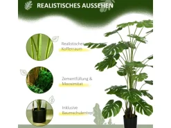 HOMCOM Künstliche Pflanze Kunststoff Metall  Ø20 x 180H cm