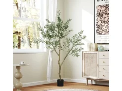 HOMCOM Künstlicher Olivenbaum Groß 180 cm Kunstpflanze Künstliche Pflanzen