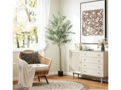 HOMCOM Künstlicher Olivenbaum Groß 180 cm Plastik Künstliche Pflanzen