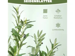 HOMCOM Künstlicher Olivenbaum Groß 180 cm Plastik Künstliche Pflanzen