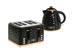 HOMCOM Kocher-Toaster-Set Kunststoff Stahl 24,1L x 19,5B x 23,2H cm Schwarz