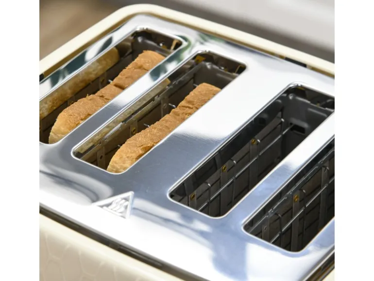 HOMCOM Kocher-Toaster-Set Kunststoff Stahl 24,2L x 19,5B x 23,4H cm Beige