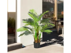 HOMCOM Kunstpflanze mit 27 Zweige Kunststoff Zement  Ø16 x 100H cm