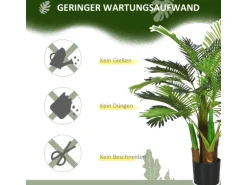 HOMCOM Kunstpflanze mit 27 Zweige Kunststoff Zement  Ø16 x 100H cm