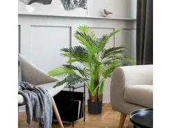 HOMCOM Kunstpflanze mit 27 Zweige Kunststoff Zement  Ø16 x 100H cm