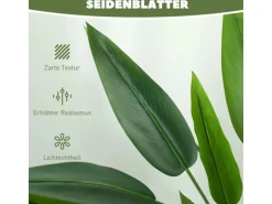 HOMCOM Kunstpflanze Plastik 18 Blätter 110 cm