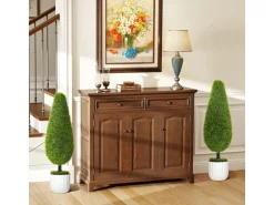 HOMCOM Kunstpflanze Zypresse 2er-Set  90 cm im Topf mit Kunstmoos