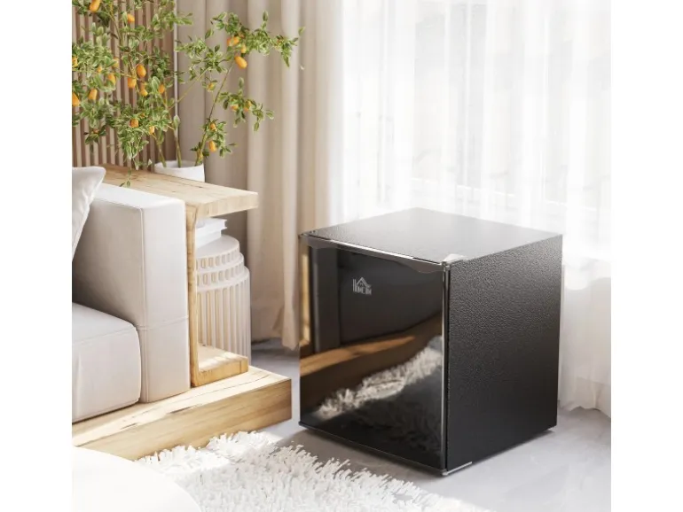 HOMCOM Mini Gefrierschrank Stahl Kunststoff Schwarz 47L x 44,2B x 48,8H cm