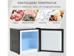 HOMCOM Mini Gefrierschrank Stahl Kunststoff Schwarz 47L x 44,2B x 48,8H cm
