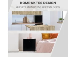 HOMCOM Mini Gefrierschrank Stahl Kunststoff Schwarz 47L x 44,2B x 48,8H cm