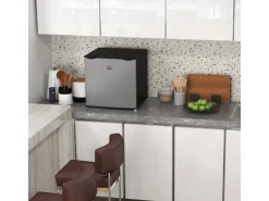 HOMCOM Mini Gefrierschrank  Stahl Kunststoff Silber 47L x 44,2B x 48,8H cm