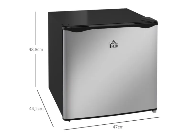 HOMCOM Mini Gefrierschrank Stahl Kunststoff Silber 47L x 44,2B x 48,8H cm