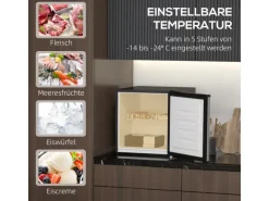 HOMCOM Mini Gefrierschrank Stahl Kunststoff Silber 47L x 44,2B x 48,8H cm