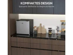 HOMCOM Mini Gefrierschrank Stahl Kunststoff Silber 47L x 44,2B x 48,8H cm