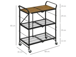 HOMCOM Rollwagen mit 3 Ebenen