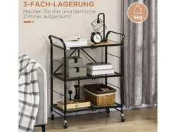 HOMCOM Rollwagen mit 3 Ebenen