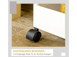 HOMCOM Rollwagen mit 4 Ebenen Rollen Bremsen