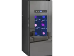 HOMCOM Weinkühlschrank Metall Hartglas Schwarz 51,5L x 26,5B x 65H cm