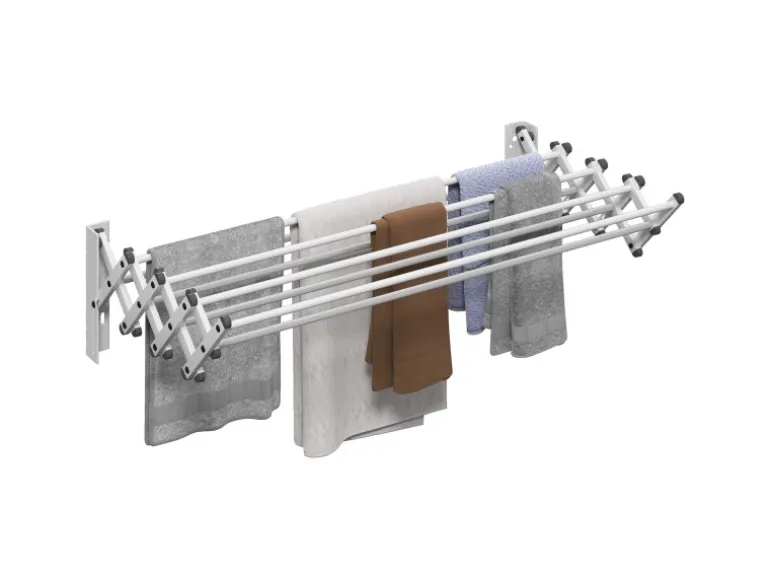 HOMCOM Wäscheständer Wand Ausziehbar Wäschetrockner 86 x 61 x 22 cm Silber