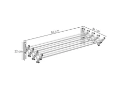 HOMCOM Wäscheständer Wand Ausziehbar Wäschetrockner 86 x 61 x 22 cm Silber