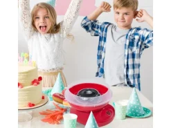 HOMCOM Zuckerwattemaschine Einfach zu Bedienendes Zuckerwattegerät PP Rot