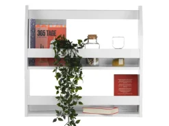 Homestyle4u Wandregal Weiß Hängeregal Küchenregal Bücherregal Regal Holz