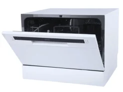 homeX Tischgeschirrspüler Mini Geschirrspüler mit 6 Programmen 6 Maßgedecke Aquastop GST6AE-W