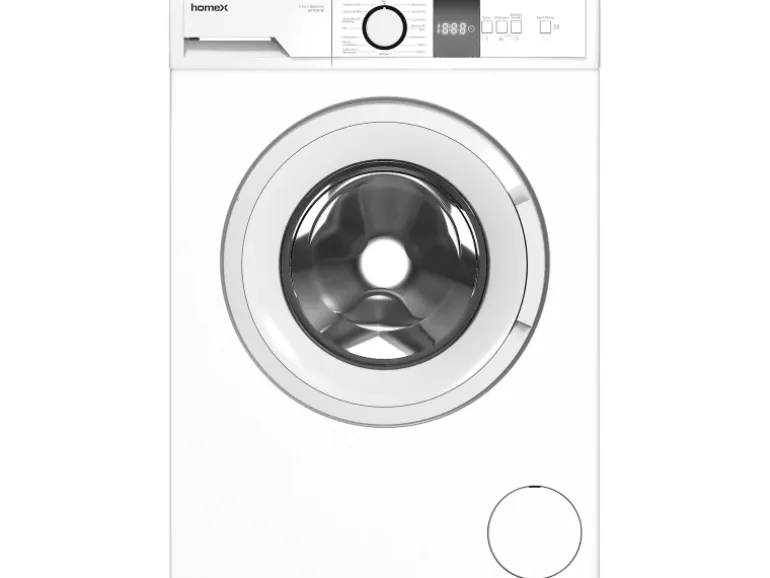 homeX Waschmaschine 7kg 1200 U/Min Inverter Motor AquaStop Schontrommel 15 Programme WF712B-W