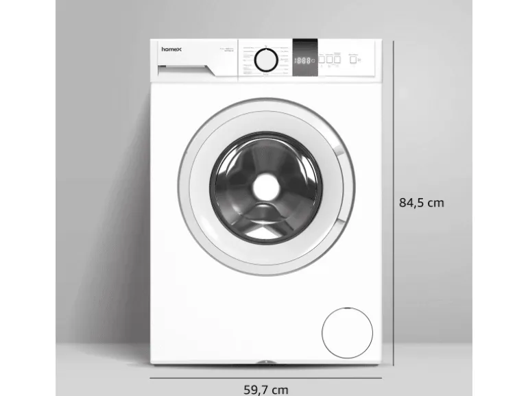 homeX Waschmaschine 7kg 1200 U/Min Inverter Motor AquaStop Schontrommel 15 Programme WF712B-W