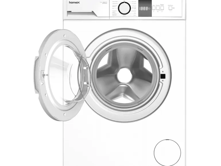 homeX Waschmaschine 7kg 1200 U/Min Inverter Motor AquaStop Schontrommel 15 Programme WF712B-W