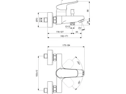 Ideal Standard Armaturenpaket Ceraflex inkl. Handbrause-Set Chrom