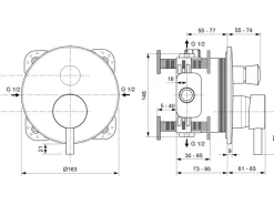 Ideal Standard Badearmatur Ceraline Unterputz Silk Black