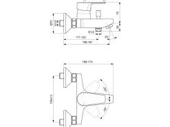 Ideal Standard Badearmatur Cerafine D Aufputz Chrom