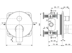 Ideal Standard Badearmatur Connect Air Unterputz eigensicher Silver Storm