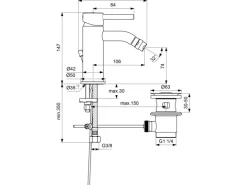 Ideal Standard Bidetarmatur Ceraline Schwarz matt