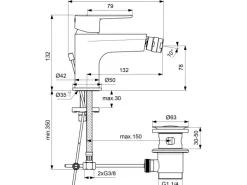 Ideal Standard Bidetarmatur Cerafine O Schwarz matt