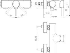 Ideal Standard Brausearmatur Ceraline AP Chrom